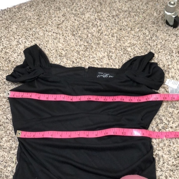 NWT Alex Evenings Gown Maxi Dress Size 10P Black Cowl Neck Cascading Ruch Side - Picture 10 of 12